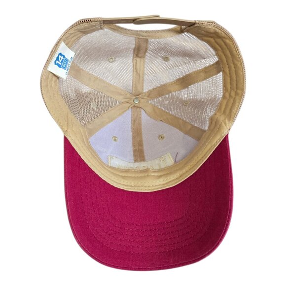 Larceny Bourbon Liquor Adjustable Baseball Cap Trucker Hat Red Tan - Picture 7 of 8